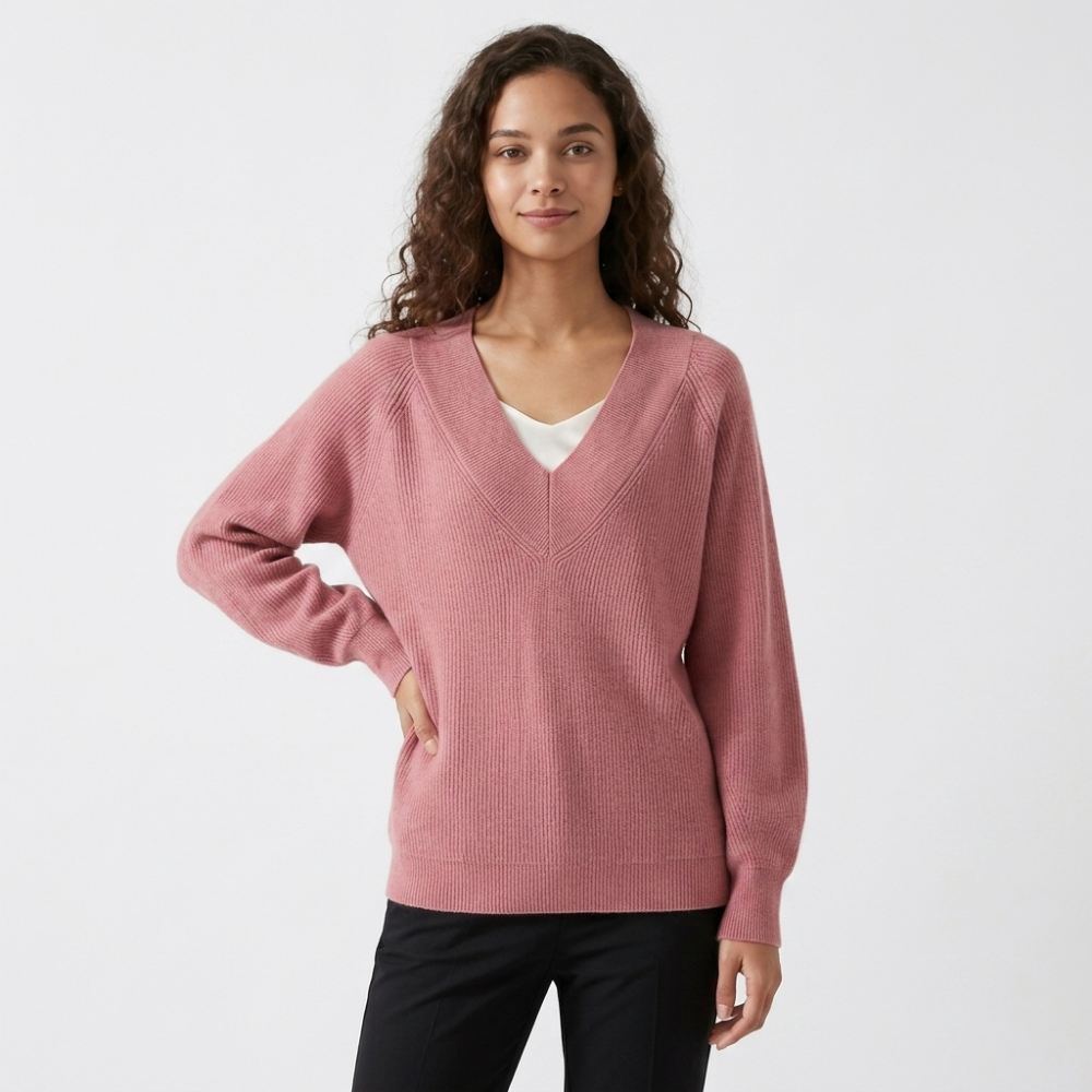 Stillridge – Cashmere Wool Sweater — Pink