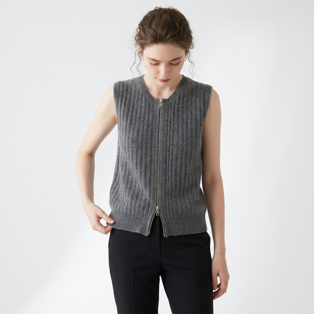 Valehaven – Cashmere Wool Vest — Gray
