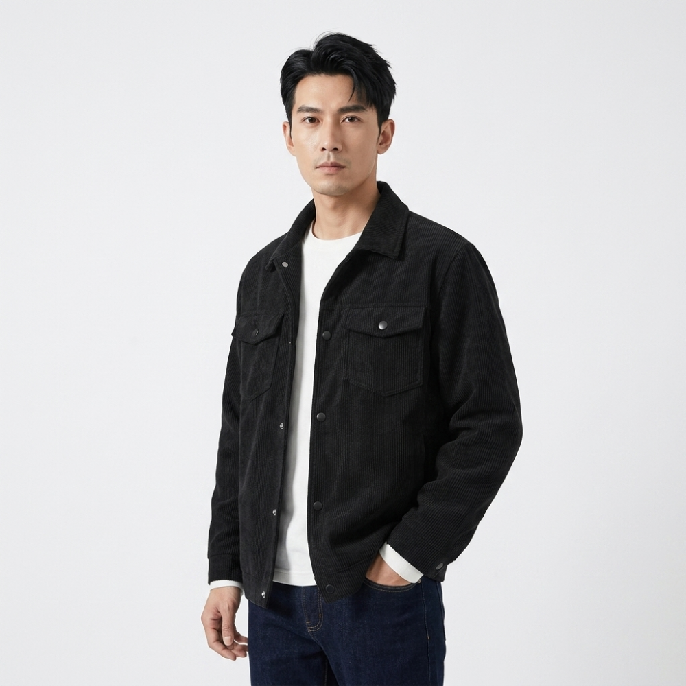 Clayford – Corduroy Jacket — Black