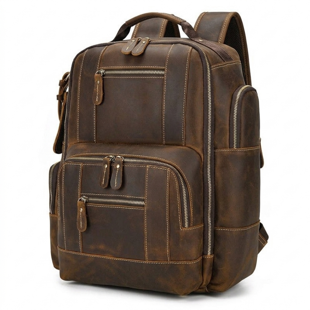 Overland – Leather Backpack — Dark Brown