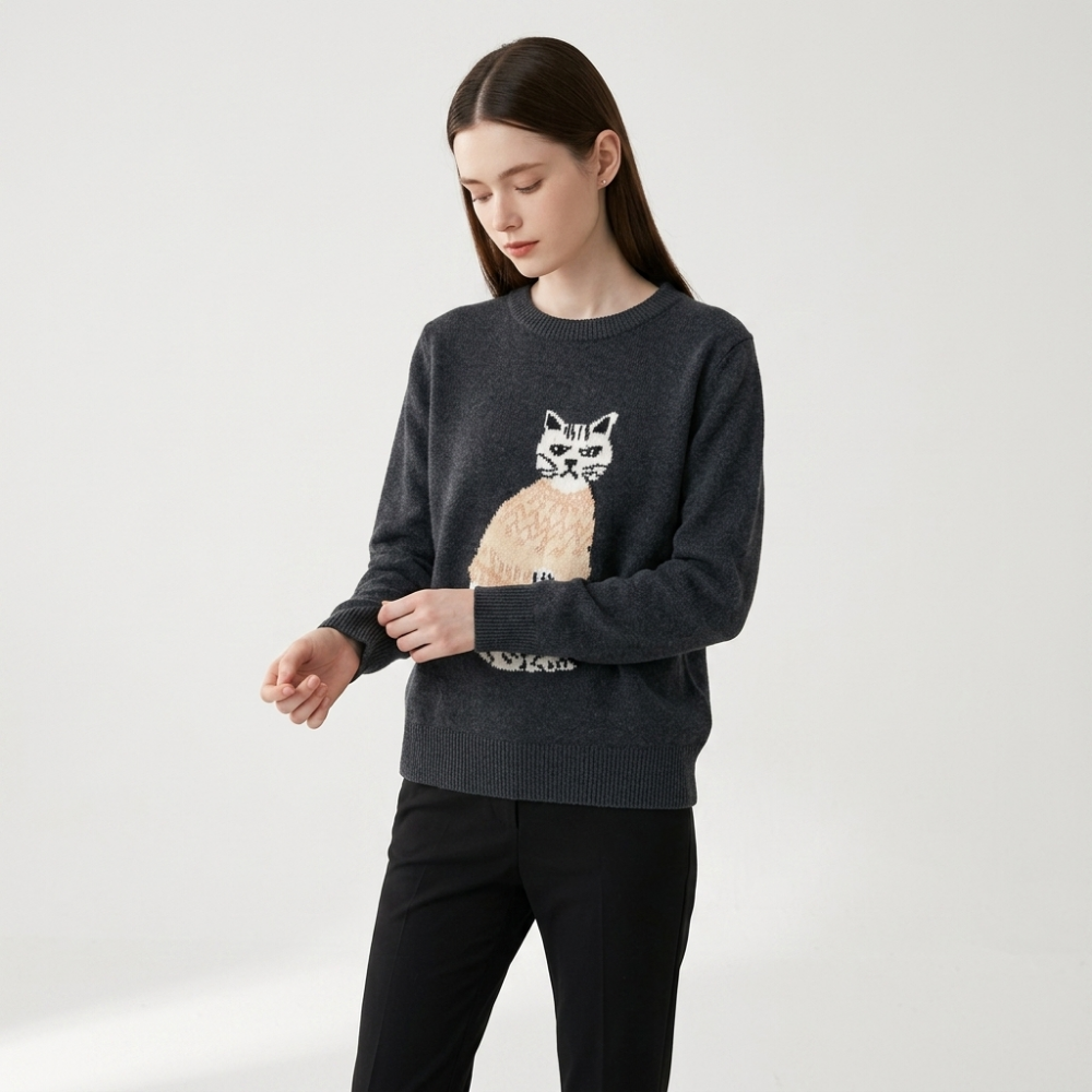 Winterpaws – Cashmere Wool Sweater — Dark Gray