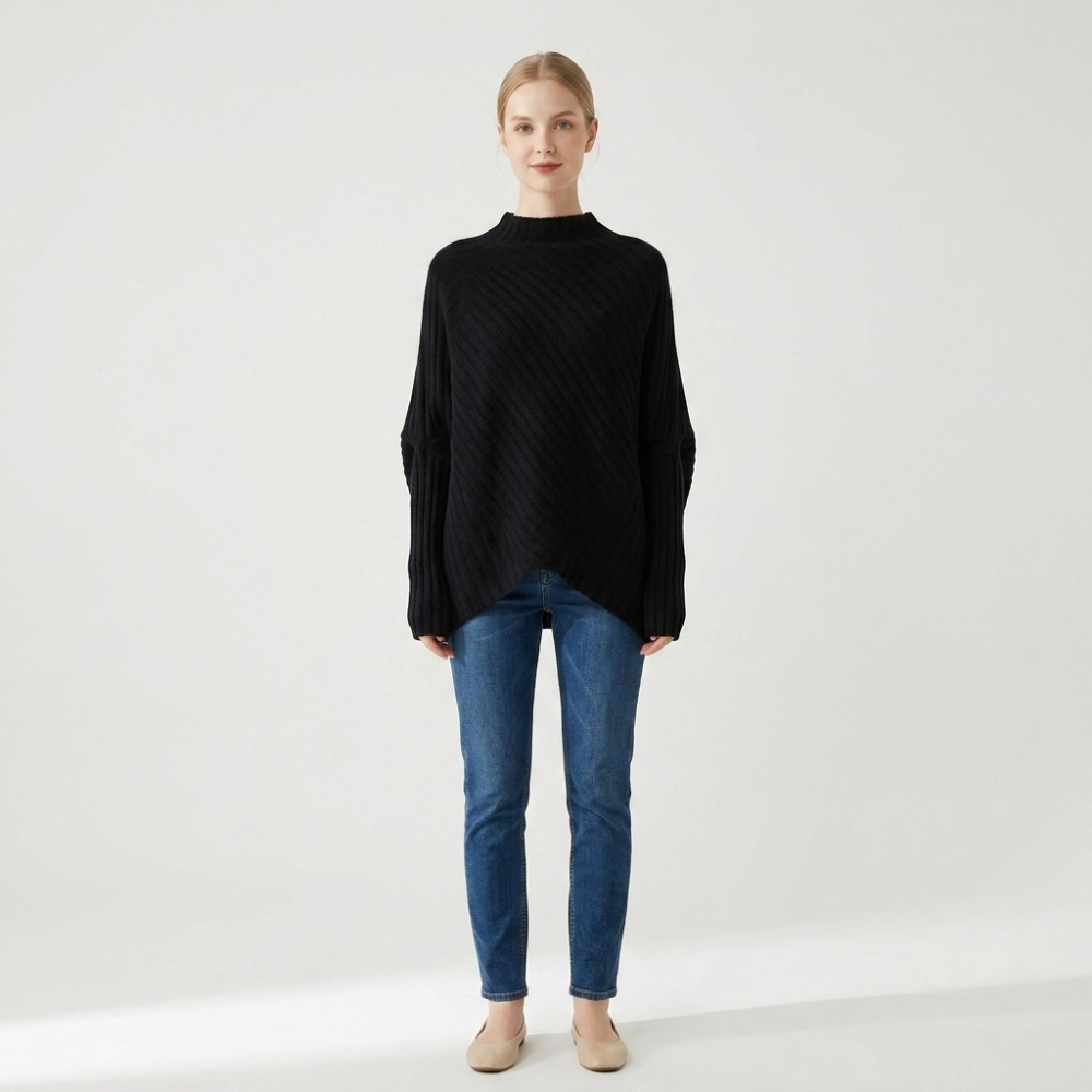 Snowvale – Cashmere Wool Poncho Sweater
