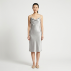 Silvermist – Silk Slip Dress — Gray