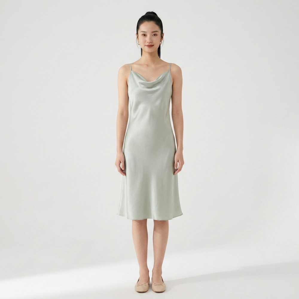 Silvermist – Silk Slip Dress