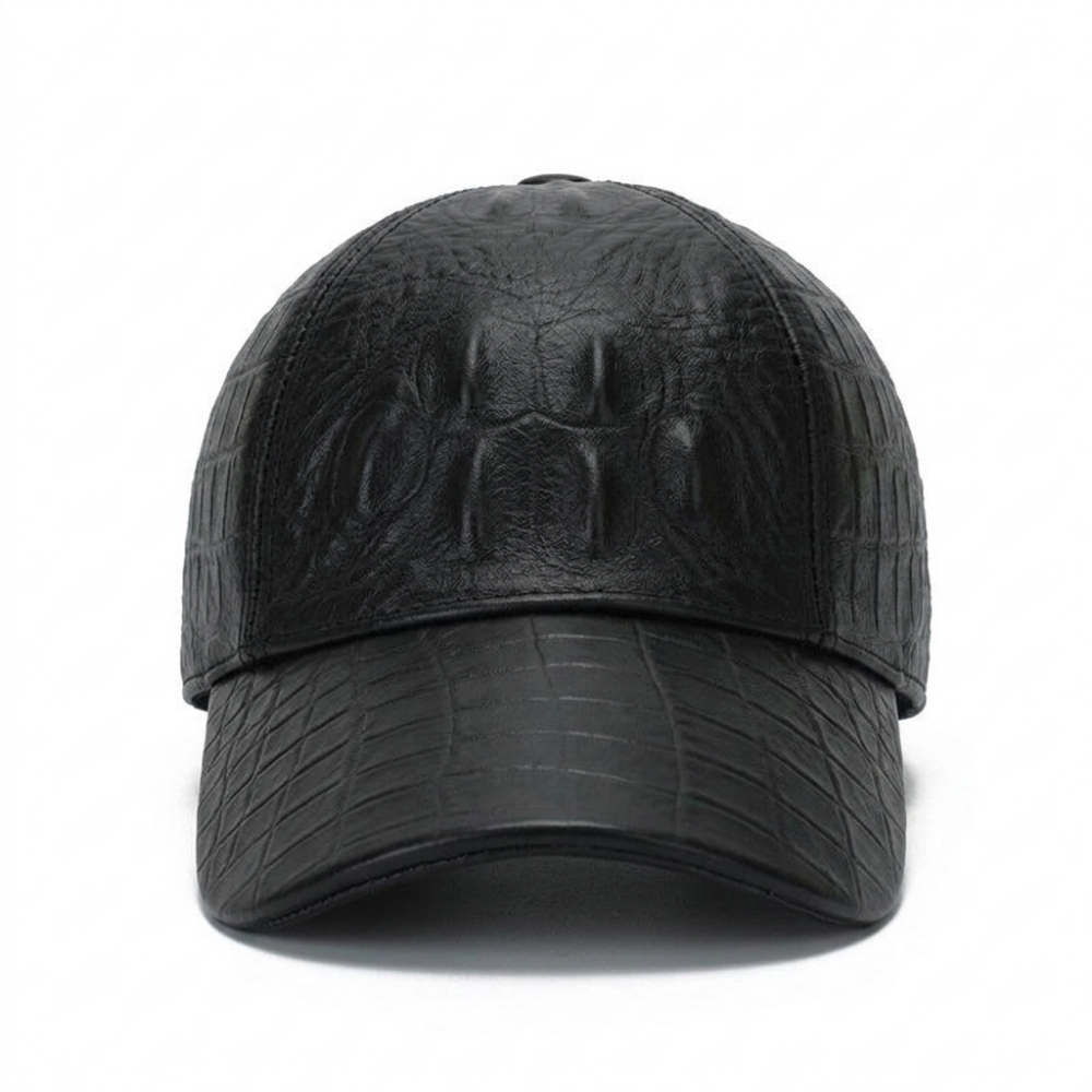Onyxfield – Leather Baseball Cap — Black