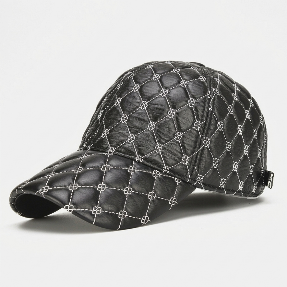 Hexridge – Leather Cap — Black and White