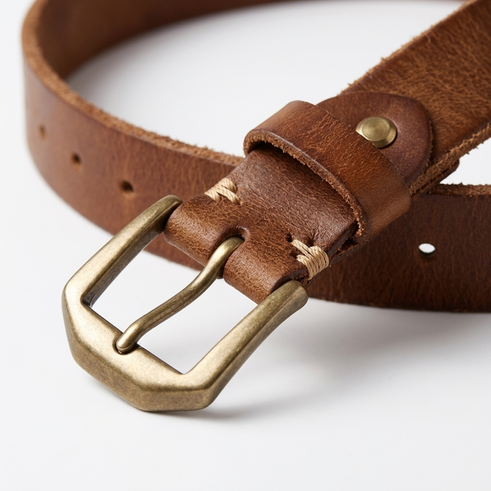 Basalt – Steel Pin Leather Belt