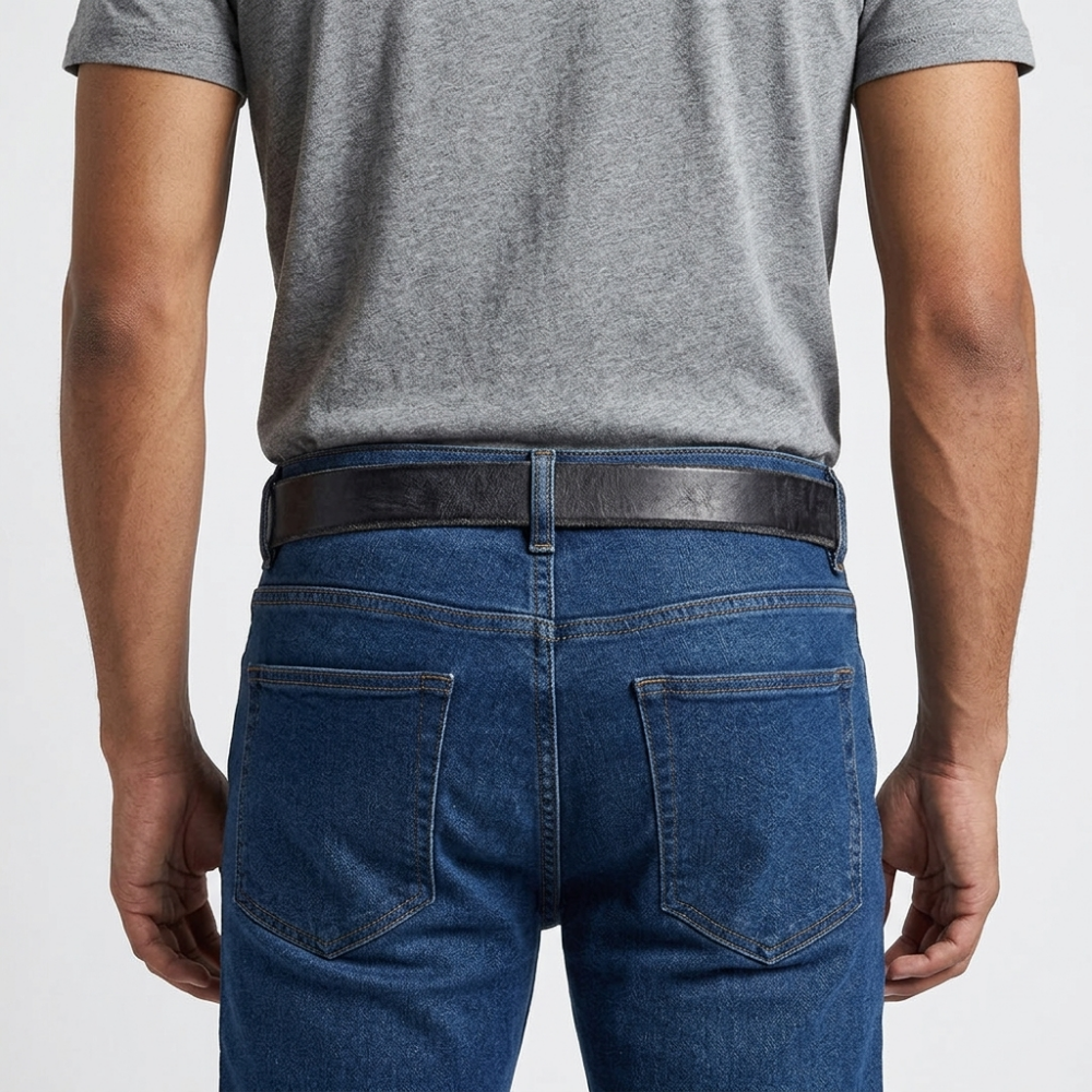 Basalt – Steel Pin Leather Belt