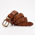 Veldt – Woven Leather Belt — Khaki