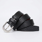 Grist – Hammered Buckle Leather Belt — Black