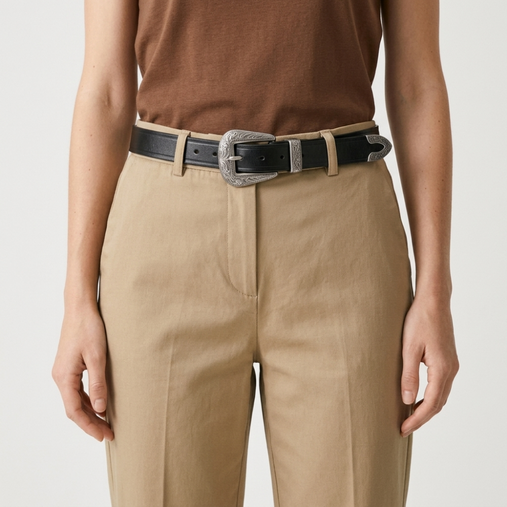Westward – Engraved Buckle Leather Belt