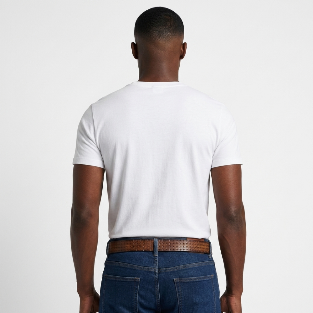 Malvern – Embossed Pin Buckle Leather Belt