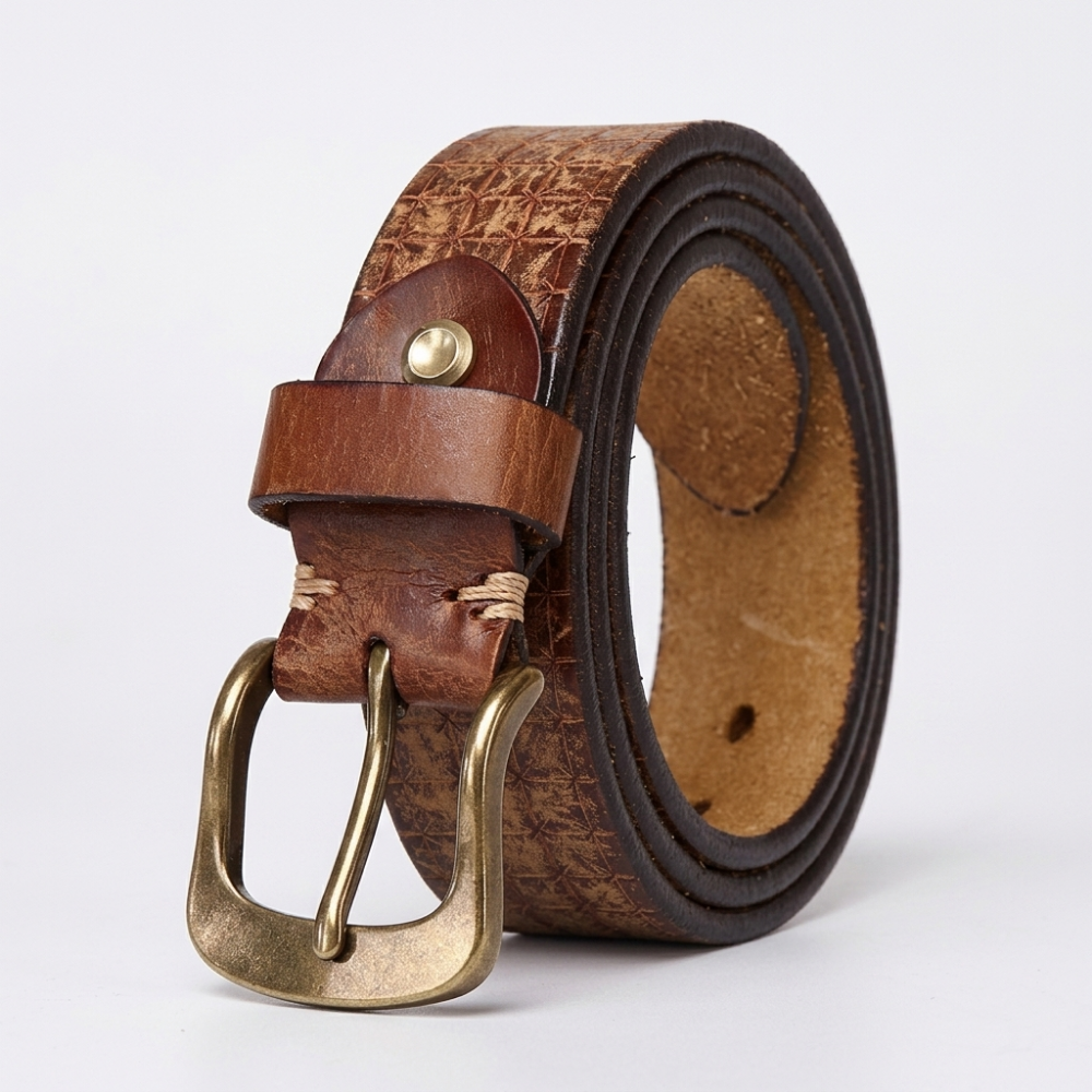 Malvern – Embossed Pin Buckle Leather Belt