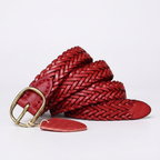 Fennel – Braided Leather Belt — Red