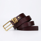 Tallow – Antique Buckle Leather Belt — Dark Brown