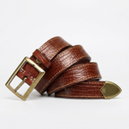 Rookwood – Stitched Grained Leather Belt — Brown