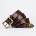 Rookwood – Stitched Grained Leather Belt — Cognac