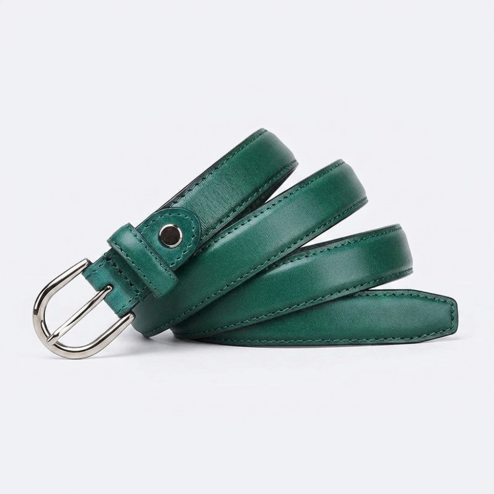 Keldon – Pin Buckle Leather Belt — Green