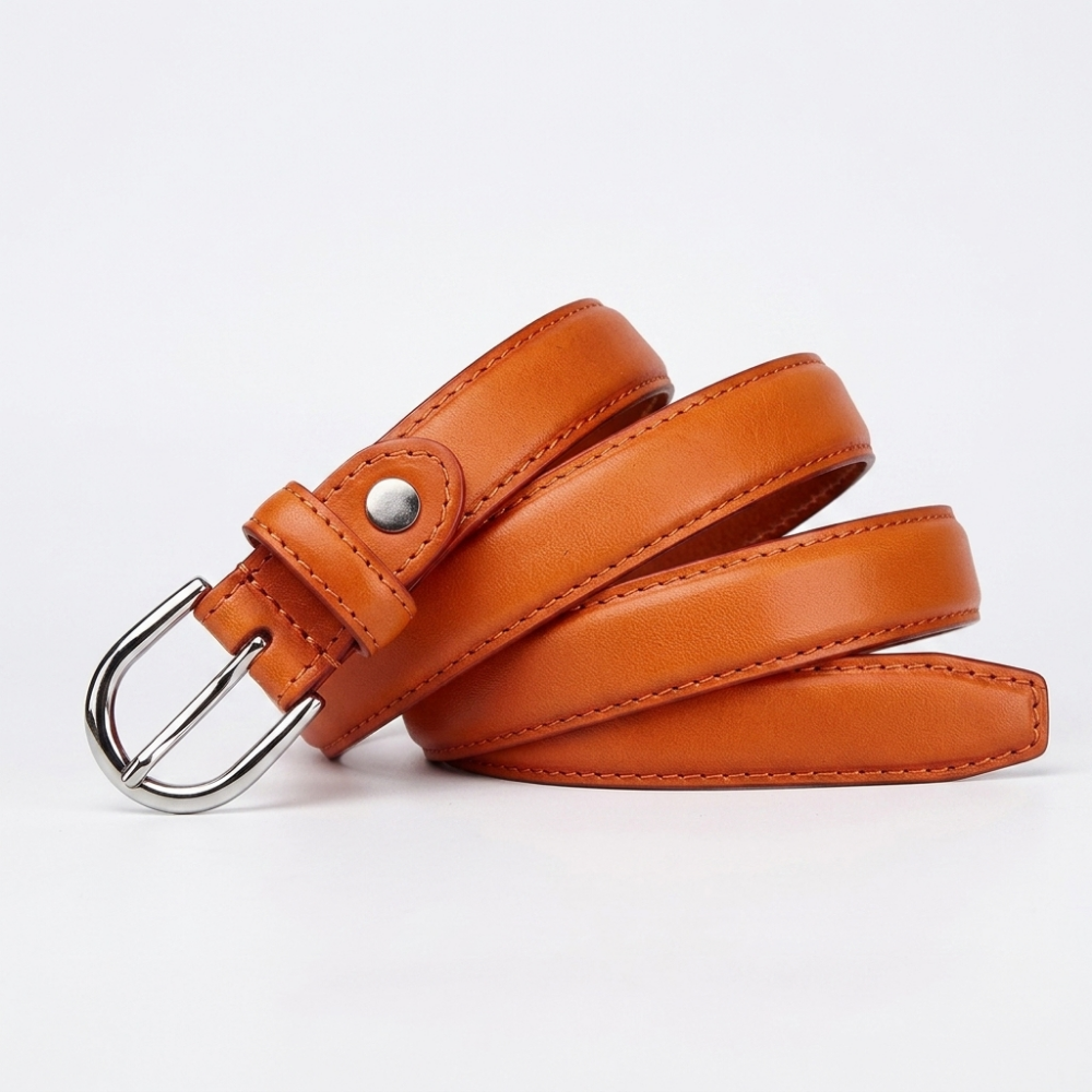 Keldon – Pin Buckle Leather Belt — Saddle Brown