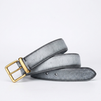 Gable – Distressed Leather Belt — Blue