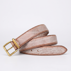 Gable – Distressed Leather Belt — White