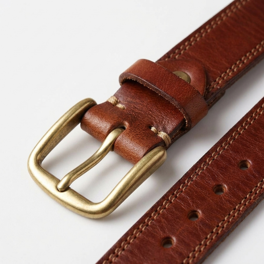 Eldermoss – Stitched Leather Belt