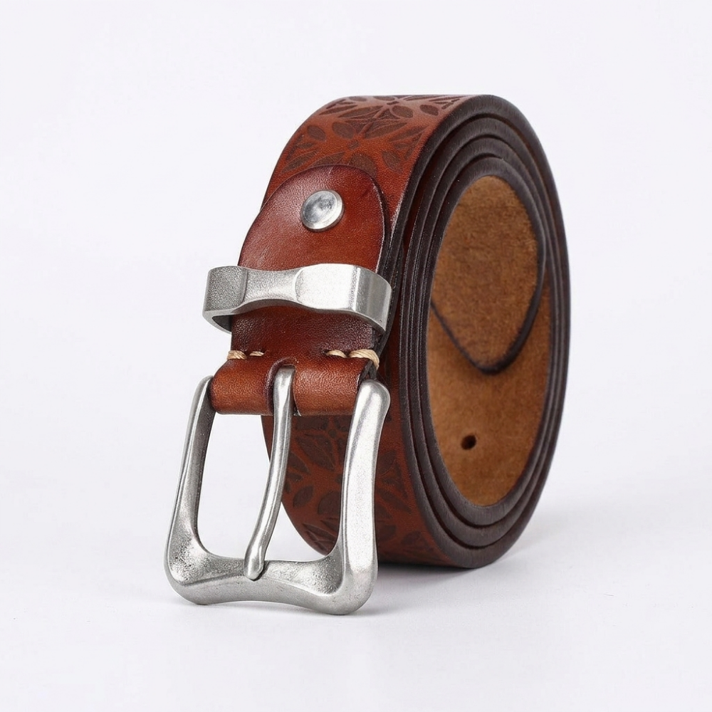Kestrel – Embossed Pin Buckle Leather Belt