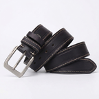 Gravelton – Distressed Pin Buckle Leather Belt — Black