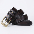 Bancroft – Engraved Copper Leather Belt — Black