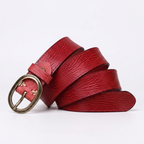 Wrenfield – Carved Buckle Leather Belt — Watermelon Red