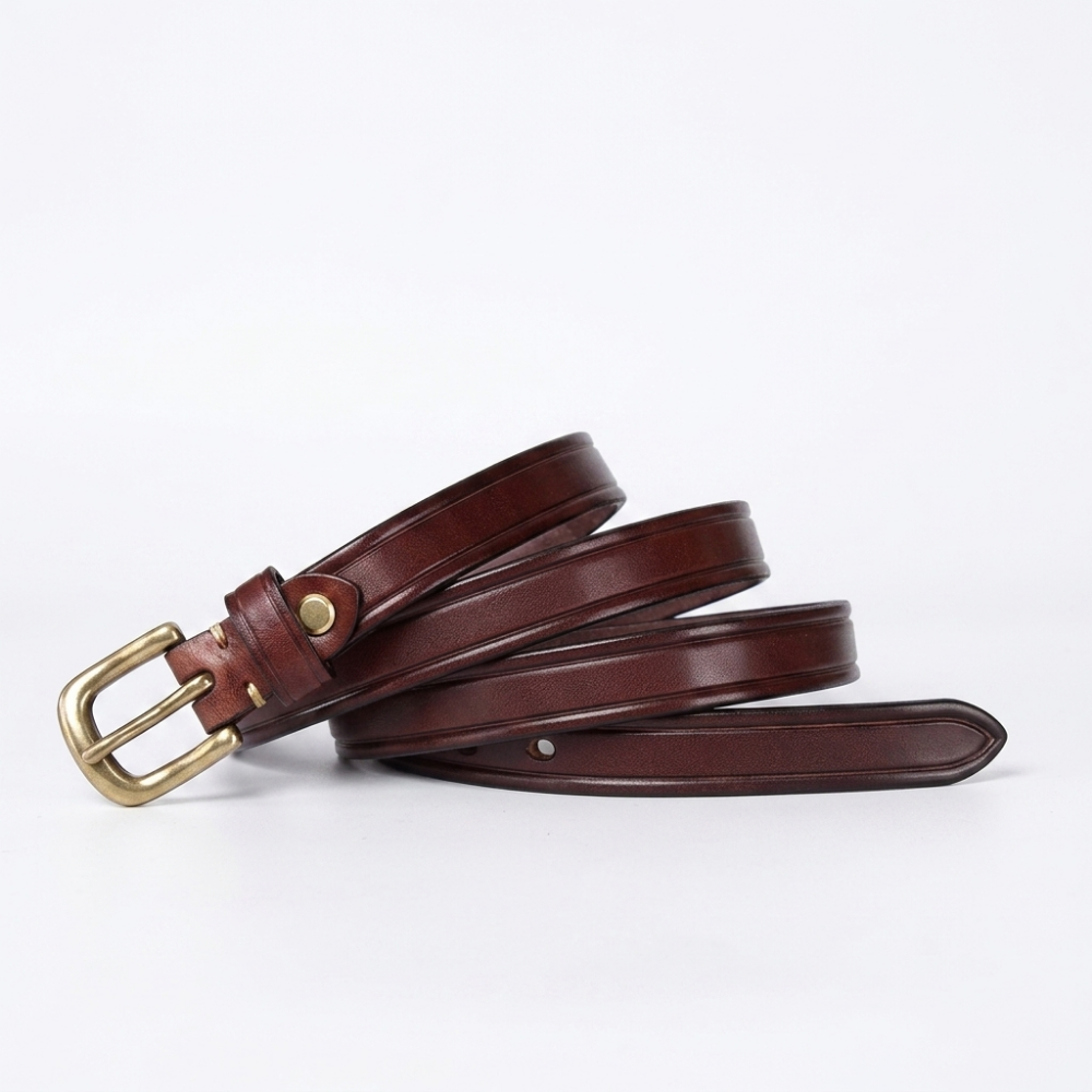 Kelso – Antique Finish Leather Belt — Brown
