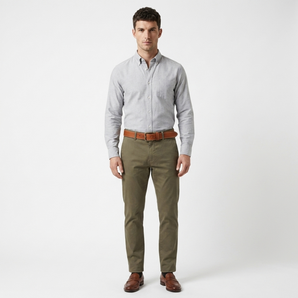 Stonegate – Stitched Pin Buckle Leather Belt