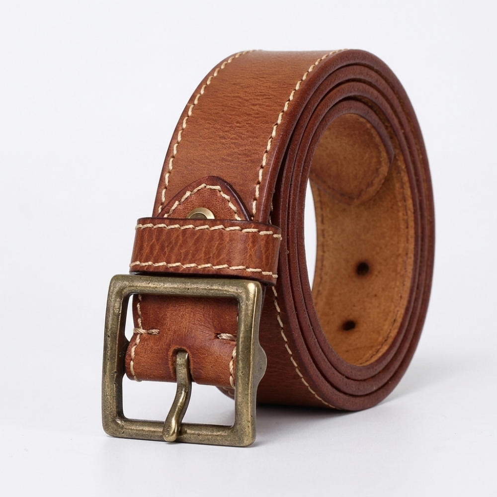 Stonegate – Stitched Pin Buckle Leather Belt