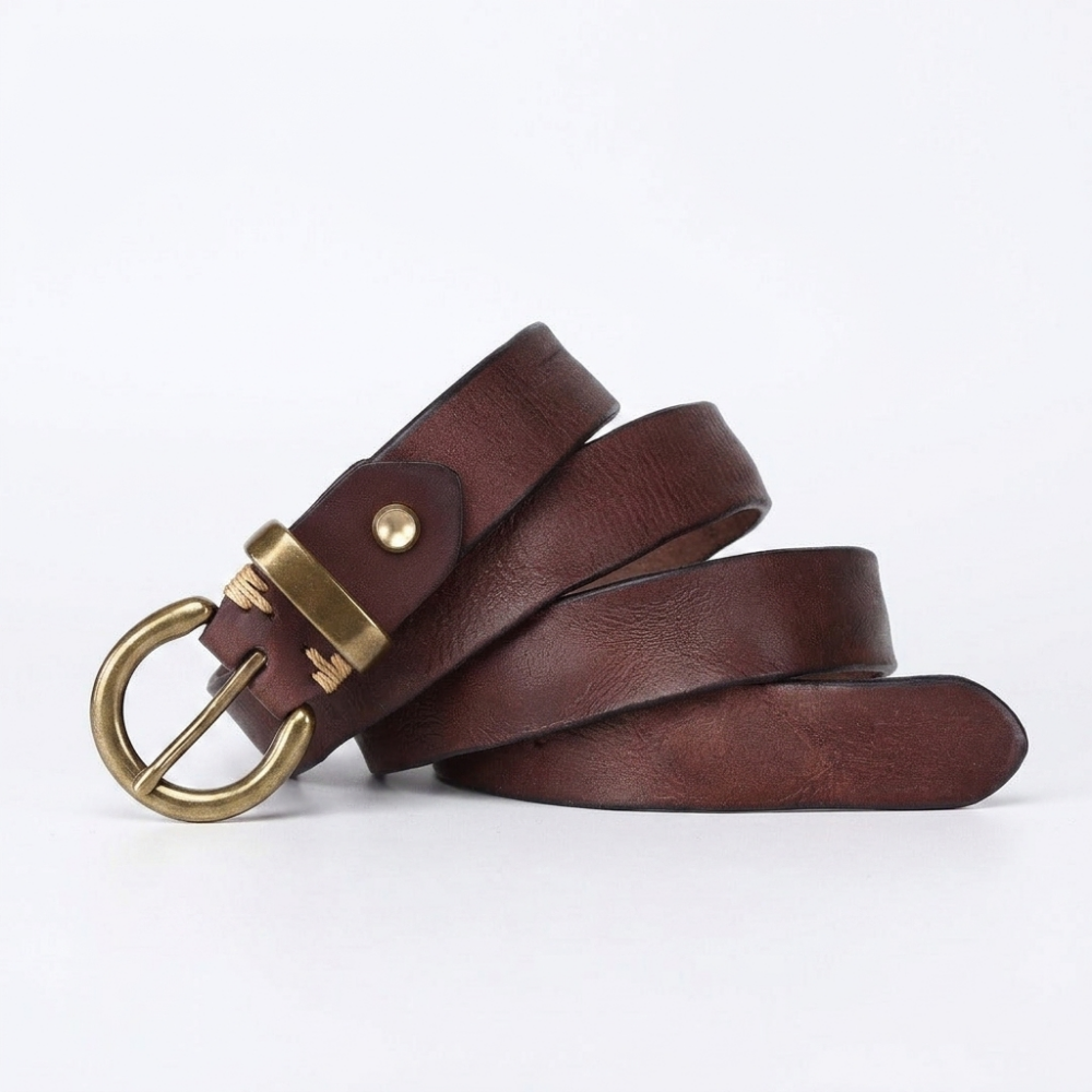 Eldridge – Antique Finish Leather Belt — Dark Brown
