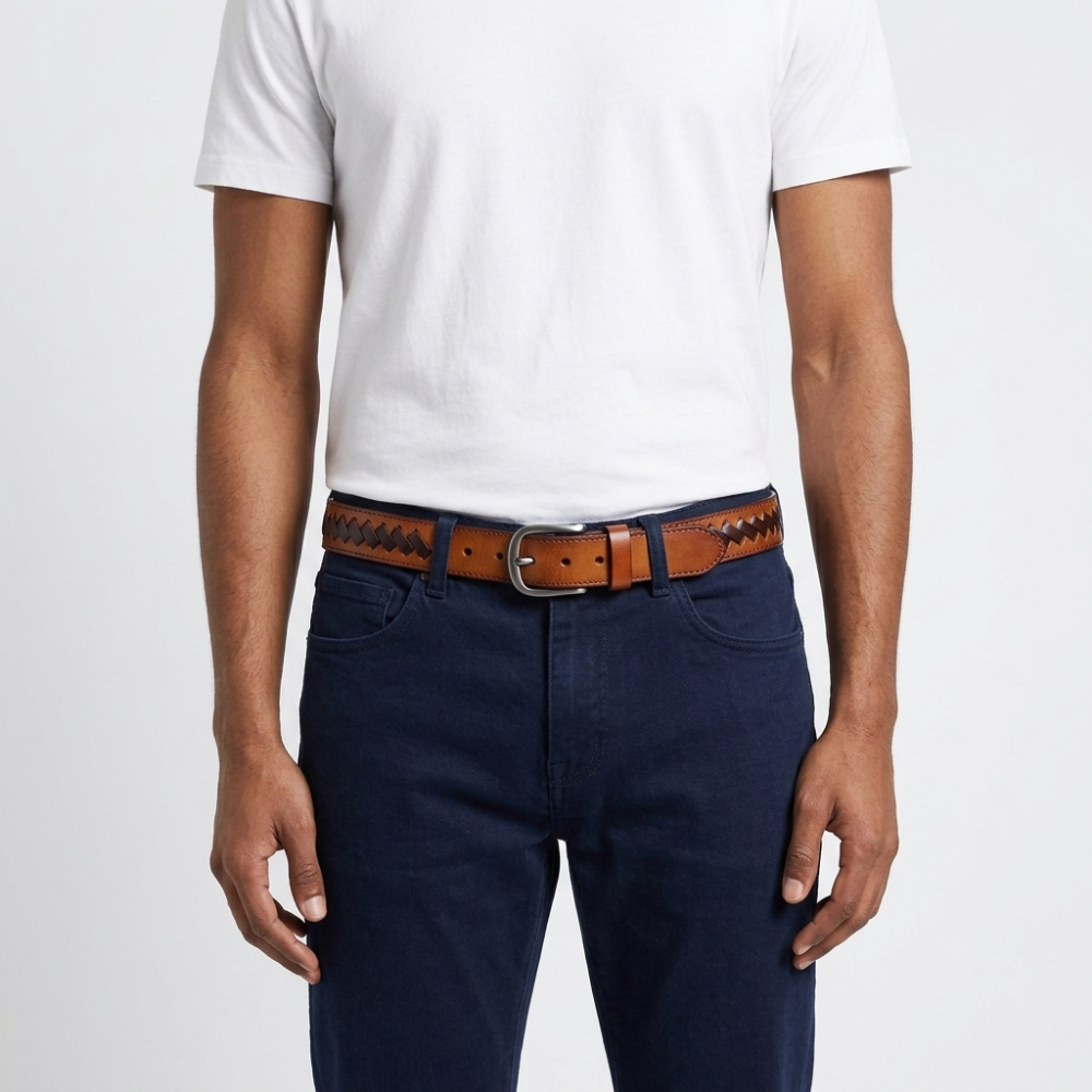 Rook – Woven Inlay Leather Belt