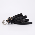 Mossfell – Slim Pin Buckle Leather Belt — Black