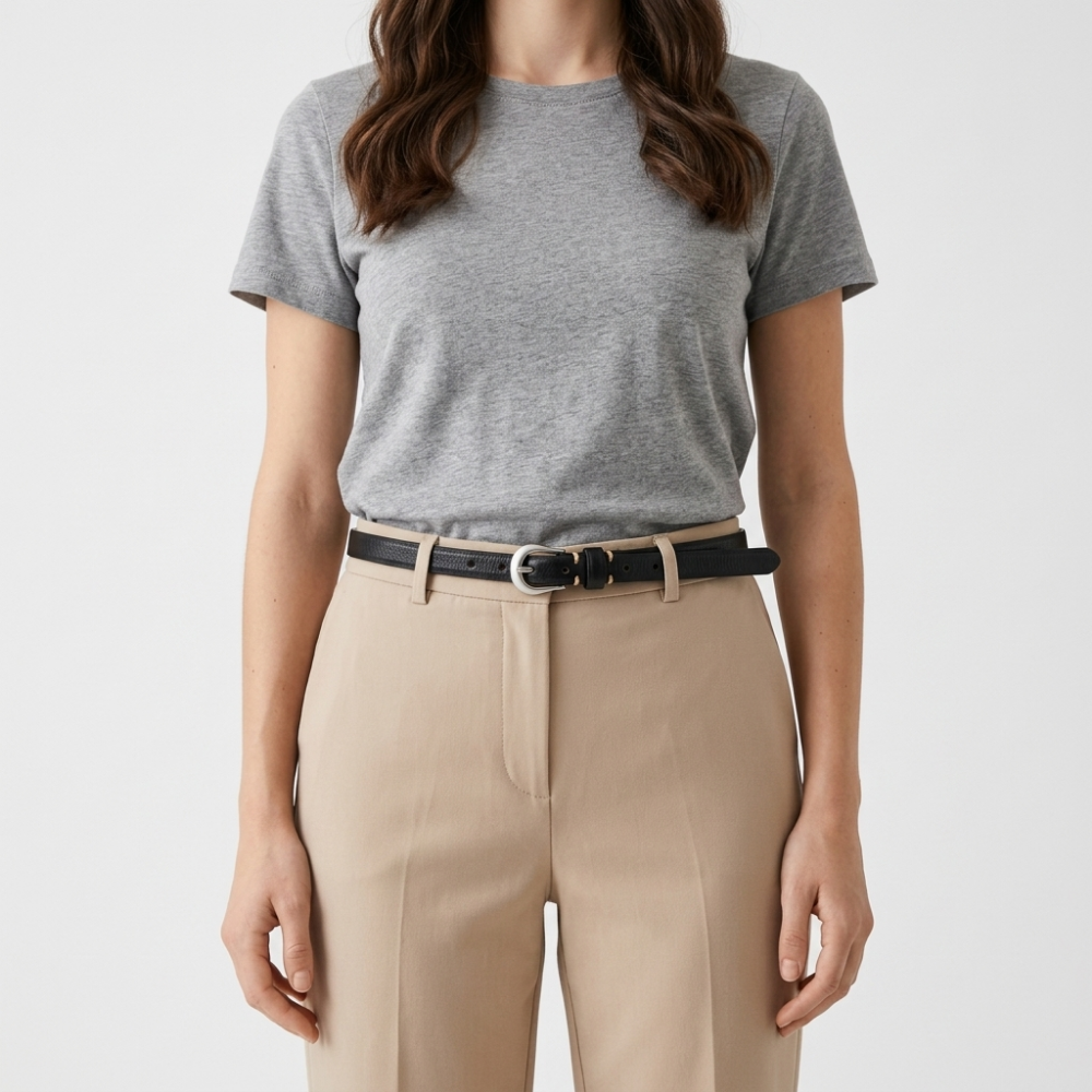 Mossfell – Slim Pin Buckle Leather Belt