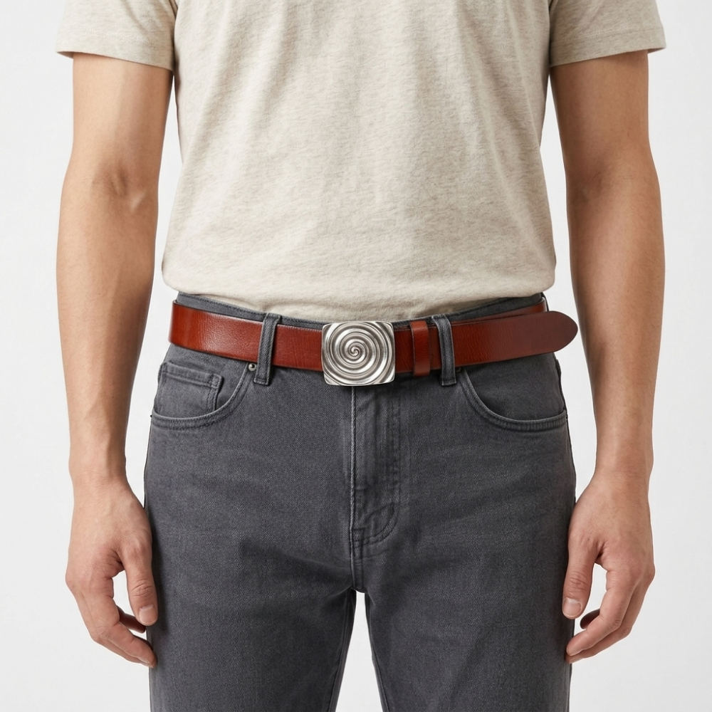 Boulderstep – Spiral Plate Leather Belt