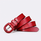 Lochlan – Retro Pin Buckle Leather Belt — Red