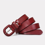 Lochlan – Retro Pin Buckle Leather Belt — Reddish Brown