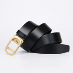 Ghyll – Plate Pin Buckle Leather Belt — Black