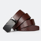 Ironwood – Crocodile-Embossed Auto Buckle Leather Belt