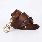 Brasswood – Retro Lock Buckle Leather Belt — Brown