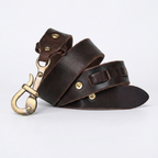 Brasswood – Retro Lock Buckle Leather Belt — Dark Brown
