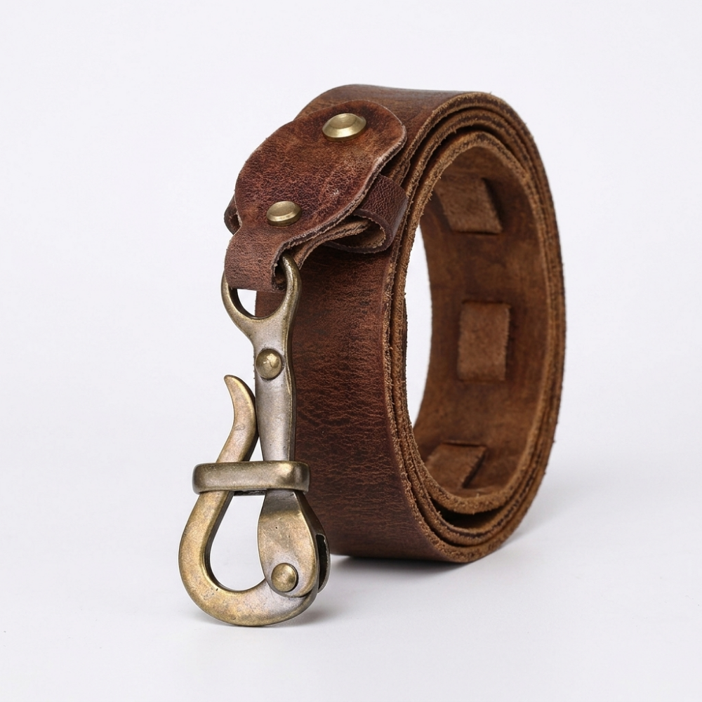 Brasswood – Retro Lock Buckle Leather Belt