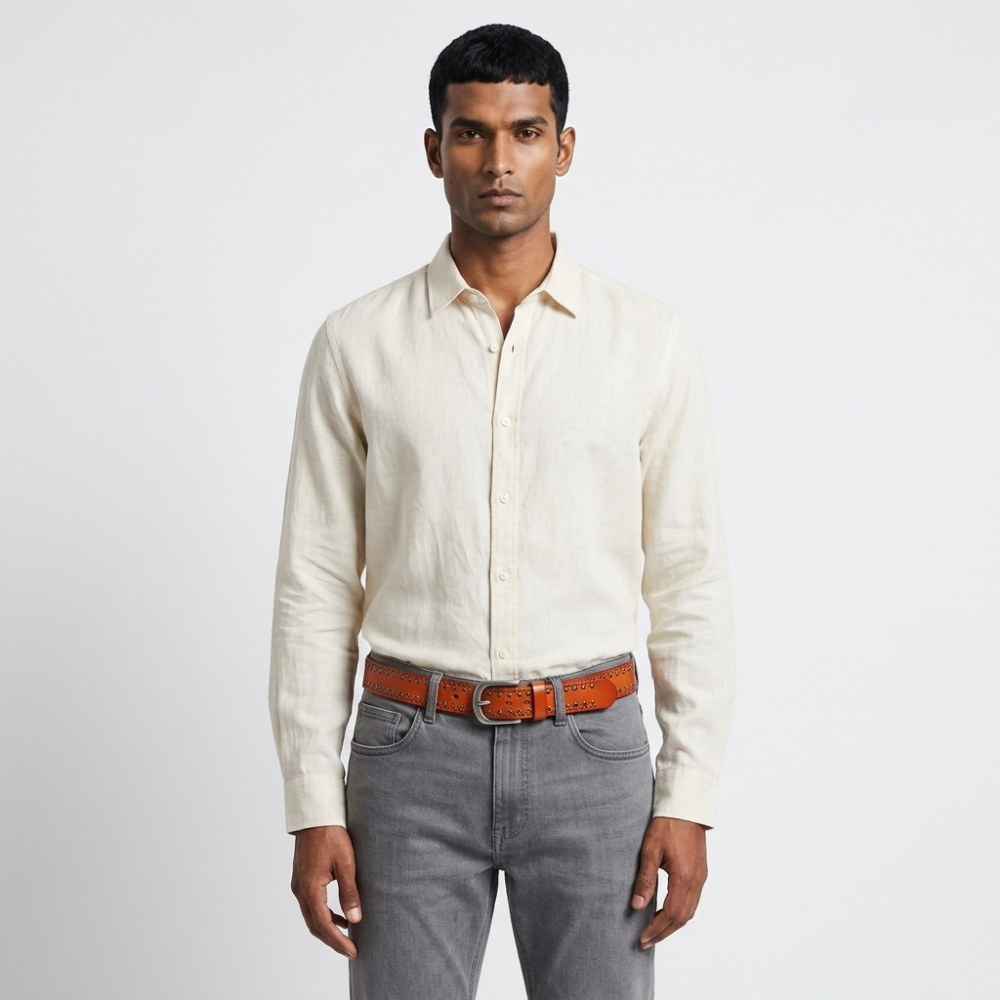Rookstone – Studded Pin Buckle Leather Belt