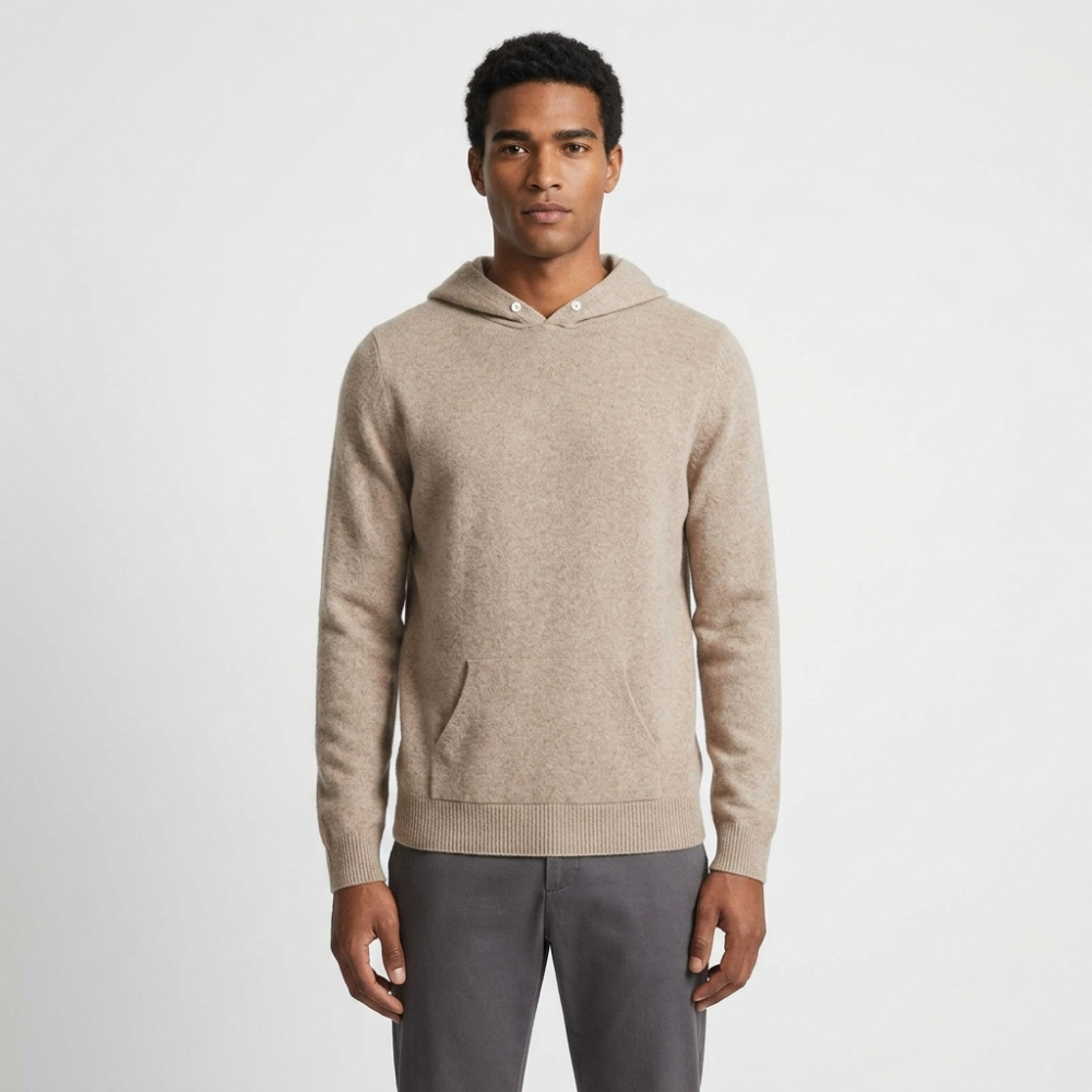 Arden - Merino Wool Hoodie — Beige
