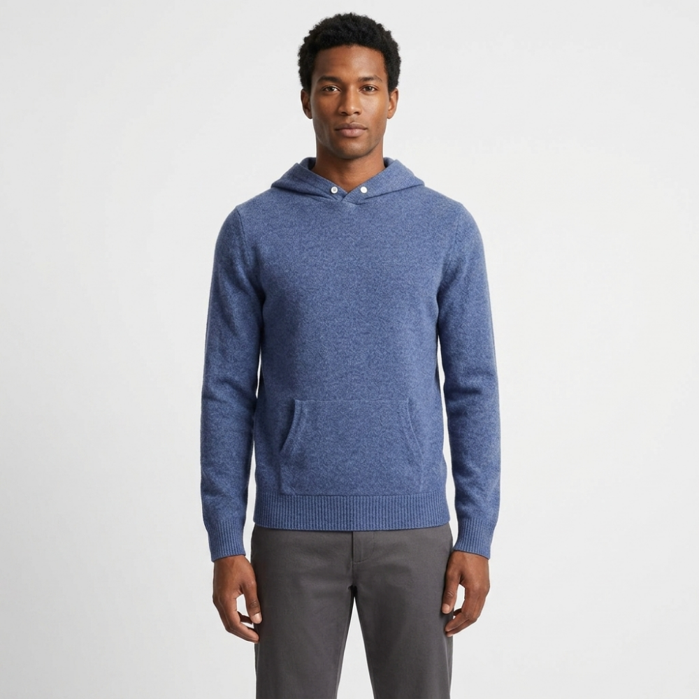 Arden - Merino Wool Hoodie — Blue