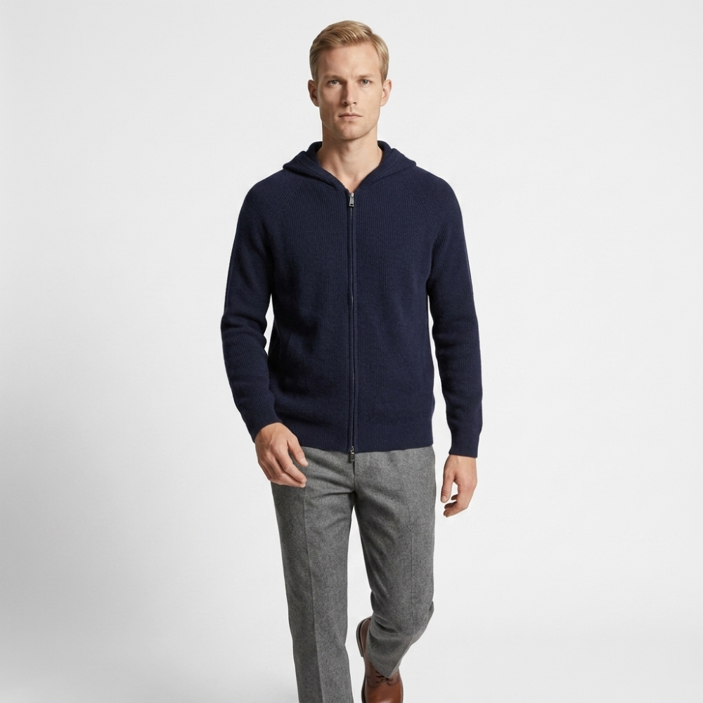 Cloud - Merino Zip Up — Navy Blue