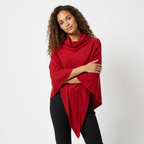 Velora - Merino Poncho — Red